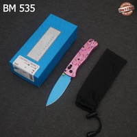 Couteau pliant EDC BM535 pour l'extérieur, manche en aluminium aérospatial, lame en acier S30, couteau pliant utilitaire de poche OEM