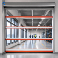 Porte à enroulement rapide industrielle en PVC transparent, automatique, pour entrepôt, salle blanche, usine, logistique, porte à enroulement rapide