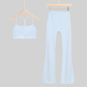 Pantalones de Yoga Transpirables de Cintura Alta para Mujer, Camiseta Deportiva, Ropa de Gimnasio, Ropa Deportiva Elástica, Conjuntos para Correr y Hacer Ejercicio, Logotipo Frontal - Product Image 4