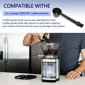 Cuillère à <span class=keywords><strong>café</strong></span> avec brosse pour moulin à expresso 2-en-1, compatible <span class=keywords><strong>Cuisinart</strong></span> DBM-8P1, poils en nylon, plastique PP, outils de barista - Product Image 6