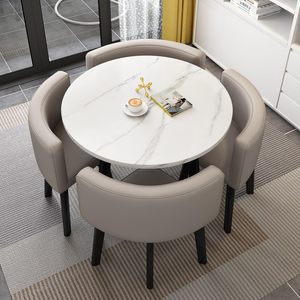Simple reception table and <b>chair</b> set, round upholstered dining table and <b>chairs</b>, meeting room table and <b>chairs</b>, office leisure - Product Image 1