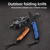 Couteau pliant de poche ambidextre pour l'extérieur, lame en acier inoxydable, manche en aluminium, couteau utilitaire miniature portable pour le camping, OEM en gros
