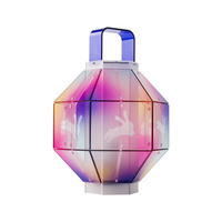 Lanterne en blocs de construction en acrylique personnalisable, cadeau pour le Festival de la Mi-Automne et Qixi, palais lumineux coloré
