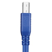 Kabel Cetak USB 3.0 Semua Kabel Tembaga 24/28 B Male Square Port Biru Hitam Berlapis Emas Kabel Data Transmisi Kecepatan Tinggi