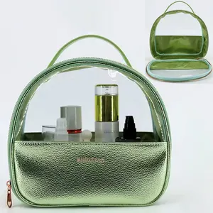 Manufacturer Customization Makeup Pouches Best Price Green Toiletries Transparent PVC Cosmetic Bag Travel Clear Toiletry Bag