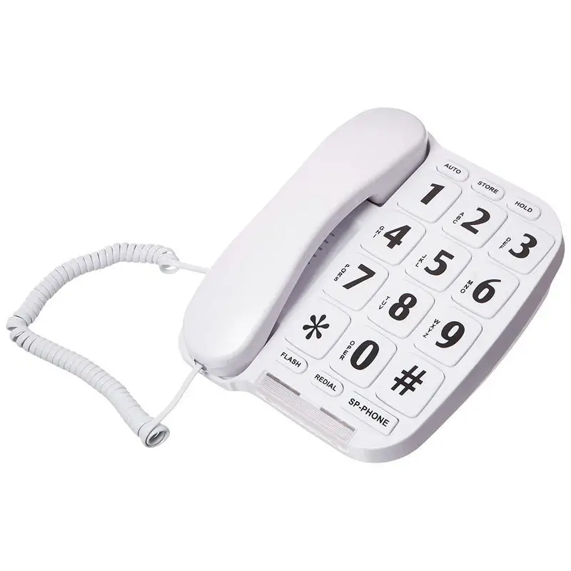Проводной телефон с большой кнопкой для пожилых людей, усиленные телефоны для пожилых людей с громким громкоговорителем