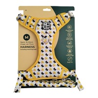 Harnais pour chien imprimé, respirant et réglable avec doublure douce, harnais pour animaux de compagnie avec anneau en D métallique pour petits chiots, pour la promenade en extérieur