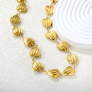 Conjunto de joyería de acero inoxidable con forma de corazón para mujer, conjunto de collar y pulsera de moda para fiesta. - Product Image 2