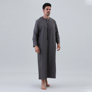 Kandura Omani da Uomo, Thobe Musulmano, Dishdasha con Nappe Furakha, Jubba Islamica per Preghiera e Uso Quotidiano, Vendita all'Ingrosso - Product Image 5