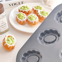 Moule à tartelettes et gâteaux antiadhésif en acier au carbone 6 pièces, motif nuages mignons, qualité supérieure, directement de l'usine, compatible four