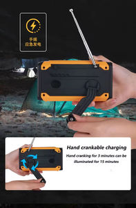 Solar Hand Crank Weather Radio LCD Display AM FM NOAA Bands <b>LED</b> <b>Flashlight</b> 3400mAh Power Bank Outdoor - Product Image 6