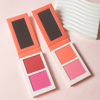 Palette végétalienne Unique sans cruauté envers les animaux, Palette bronzante de contour, joues chaudes, 2 couleurs rose, maquillage du visage, Palette de Blush de marque privée