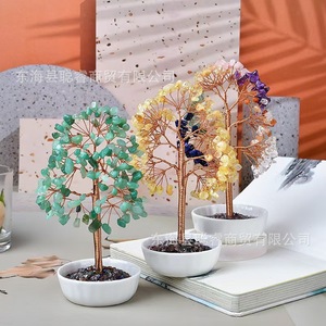 ต้นไม้เงินคริสตัล อเมทิสต์ โรสควอตซ์ ฐานเซรามิก ของตกแต่งบ้าน ของขวัญสำหรับสำนักงาน - Product Image 2