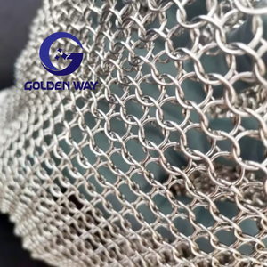 2024 Hot Phong Cách 304 thép không gỉ chainmail Vòng lưới trang trí tấm rèm cho xây dựng trang trí - Product Image 4
