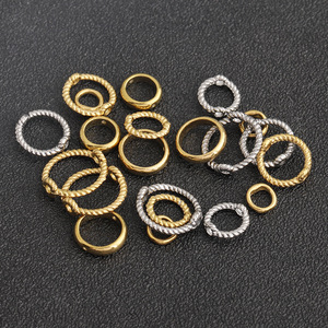 Anneau perlé en acier inoxydable plaqué or et argent, double trou, composants de bijoux DIY pour accessoires de tissage de perles - Product Image 4