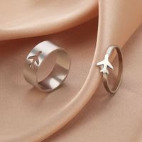 Bagues de couple Myshape en acier inoxydable, pour homme et femme, bijoux tendance 2025, motif éclair et avion, cadeau idéal pour les amoureux