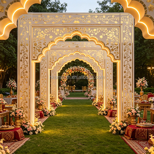 SMOOTH NEW Design Indian Wedding Entrance <b>Decoration</b> Arabic Style White Acrylic Aisle <b>Arch</b> - Product Image 1