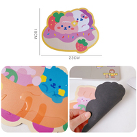 Tapis de souris de bureau et de jeu mignon de style dessin animé : antidérapant, personnalisable, nouveau design en caoutchouc motif ours, épaissi, petite taille