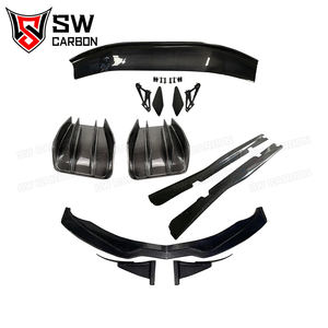 Kit carrosserie en fibre de carbone pour Chevrolet <span class=keywords><strong>Corvette</strong></span> <span class=keywords><strong>C7</strong></span> <span class=keywords><strong>Stingray</strong></span>/Z06/Grand Sport 2014-2019 : Lame de pare-chocs avant, jupes latérales, diffuseur, spoiler - Product Image 6