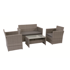 Hiện đại không thấm nước ngoài trời Vườn phòng khách phòng ăn mây <span class=keywords><strong>wicker</strong></span> ghế sofa Bàn cà phê cuộc trò chuyện thiết lập đồ nội thất - Product Image 4