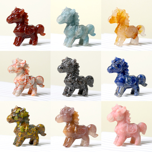 Offre Spéciale : Sculpture d'animal en pierre précieuse naturelle – Cheval en quartz rose sculpté, cristal pour la maison - Product Image 3