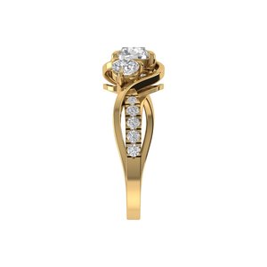 Dernière bague en diamant de laboratoire taille ronde, en argent 925 et or 9kt, 14kt, 18kt, pour femme, idéale comme bague de fiançailles - Product Image 3
