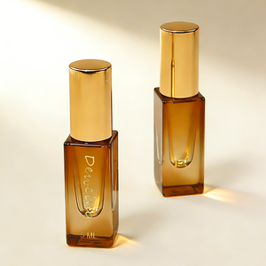 ขวดน้ำหอมทรงสี่เหลี่ยมจัตุรัสดีไซน์ใหม่ ขนาด 5 มล. 10 มล. ขวดน้ำหอมไล่เฉดสีน้ำตาล 15 มล. พร้อมกล่องบรรจุภัณฑ์ - Product Image 2