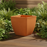 Jardinière trapézoïdale minimaliste moderne, nouveau pot de fleurs en fibre d'argile pour intérieur/extérieur, revêtement en poudre pour la décoration intérieure, bacs à plantes