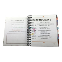 Planificateur/Journal A5 spirale personnalisé de grande qualité avec pages de séparation par mois, impression offset