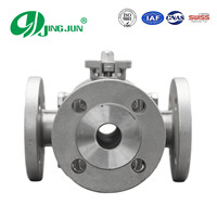 Vanne à boisseau sphérique à bride pleine portée en acier inoxydable 3/4 voies 150LB PN16 à commande manuelle / pneumatique / électrique pour eau / huile