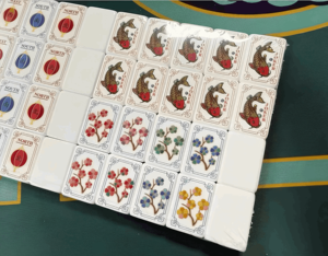 Boutique Premium Acrylic Cloisonne Inspired Luxury Style <b>Mahjong</b> <b>Set</b> With Pushers for Holiday Gifts and Retail - Product Image 1