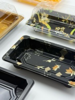 Boîte d'emballage jetable pour sushis 220x90mm avec couvercle transparent, plateau en plastique PET de qualité alimentaire épaissi pour supermarché et comptoir de charcuterie
