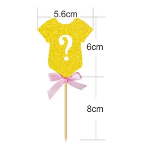 24 Pezzi/Confezione Decorazione per Torta 'Lui o Lei' per Festa di Rivelazione del Sesso del Bambino X4141 - Product Image 6