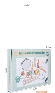Set instrumen musik kayu untuk anak laki-laki perempuan, set mainan Montessori Puzzle pendidikan bayi budidaya suara untuk anak laki-laki dan perempuan - Product Image 6