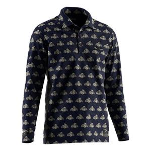 Polo de golf pour homme à manches longues, séchage rapide, en Spandex/Polyester, imprimé par sublimation, style décontracté - Product Image 3