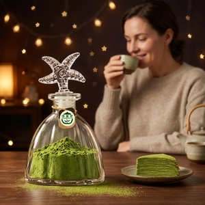 Poudre de Matcha <span class=keywords><strong>pour</strong></span> Latte, Matcha de Qualité Cérémoniale, Poudre de Thé <span class=keywords><strong>Vert</strong></span> <span class=keywords><strong>pour</strong></span> Perdre du Poids avec Bouteille en Verre Étoilé - Product Image 1