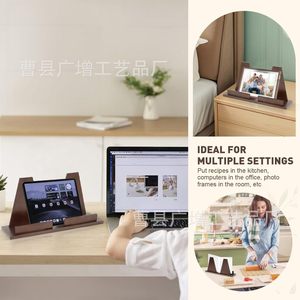 Wooden Vinyl <b>Record</b> Rack Desktop Display Storage <b>Stand</b> For CD And Miscellaneous Items - Product Image 2