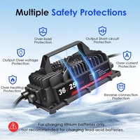 Chargeur de batterie au lithium LifePO4 43,8 V 25 A, étanche IP67, pour vélo, chariot de golf, 12S 36 V 38,4 V, chargeur de batterie Li-ion LifePO4