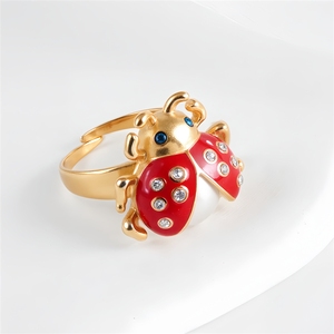 Nuevo anillo abierto chapado en oro con diseño <span class=keywords><strong>de</strong></span> insecto y efecto <span class=keywords><strong>de</strong></span> goteo <span class=keywords><strong>de</strong></span> aceite para hombre y mujer <span class=keywords><strong>de</strong></span> <span class=keywords><strong>Shein</strong></span> Cross-border, venta al por mayor directamente <span class=keywords><strong>de</strong></span> fábrica. - Product Image 3