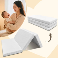Matelas en mousse à mémoire de forme pliable avec housse lavable en machine, matelas pliant portable pour salon et chambre de bébé