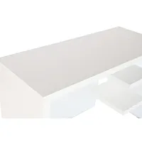 Bureau avec MDF et verre trempé 120x50x76 Blanc Profondeur