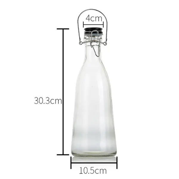 Bouteilles en verre transparent de 32oz avec couvercle pivotant Bouteille en verre pour boisson lait Kombucha