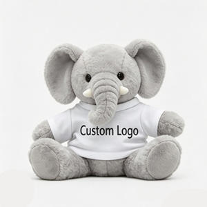 Boneka Hewan Bermerek Grosir Gajah Sapi Zebra Beruang Teddy Kelinci Boneka Lucu Maskot Kustom LOGO Kustom Mainan Boneka - Product Image 1