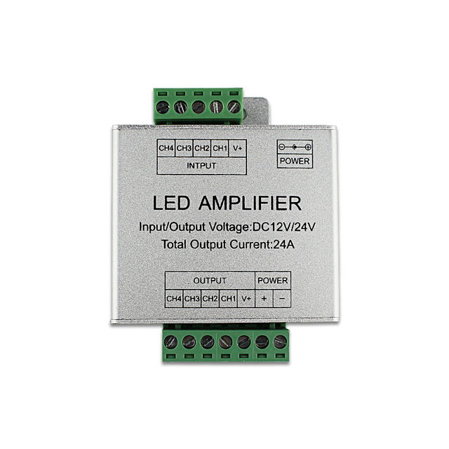 Factory Hot Sales Dc 12v Led Strip Amplifier Repeater Console Controller Rgbw Rgb Controller Amplifier Rgbw Rgb Led Controller