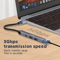 LDNIO DS-44C Hub USB multifonctionnel à 4 ports, station d'accueil, convertisseur, station d'accueil USB 3.0 4 en 1 pour iPad, ordinateur portable