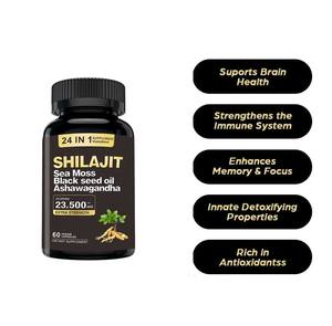 Cápsulas de Minerais Naturais Fulvic All in 1 com LOGO Personalizado, Mistura de Musgo do Mar, Óleo de Semente Negra, Complexo de Ashwagandha e Shilajit - Product Image 2