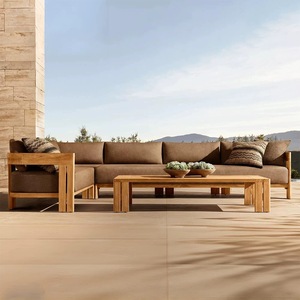 Meubles de patio en teck haut de gamme au design moderne, ensemble de jardin en teck pour l'extérieur avec coussins pour hôtels et jardins - Product Image 3