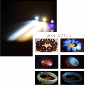 Amber buscador 18650 uv pluma de luz 3W LED blanco amarillo UV 365nm 395nm de piedras preciosas linterna negro - Product Image 4