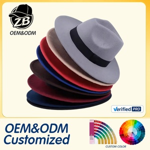Sombreros Fedora Panamá de Ala Ancha de Fieltro con Logotipo Personalizado, Estilo Casual, Nueva Tendencia Retro Jazz para Hombres y Mujeres, Venta al Por Mayor - Product Image 1