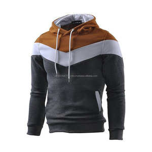 Sweat à capuche en polaire 100% coton de haute qualité pour homme, vêtements unis, blanc, grande poche, ensembles avec étiquettes et logo - Product Image 5